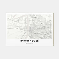 Baton Rouge Map Landscape Poster