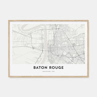 Baton Rouge Map Landscape Poster