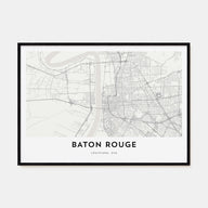 Baton Rouge Map Landscape Poster