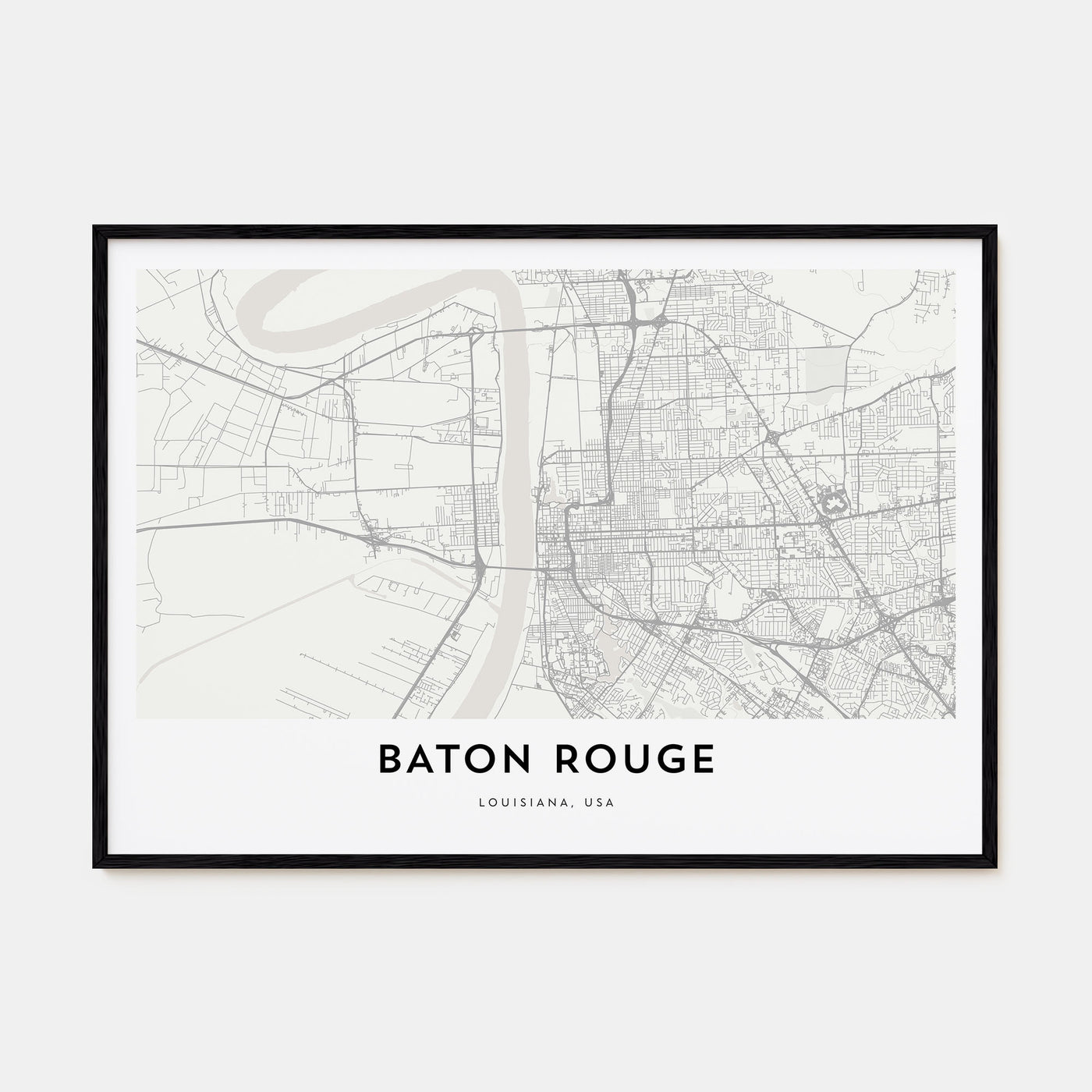 Baton Rouge Map Landscape Poster