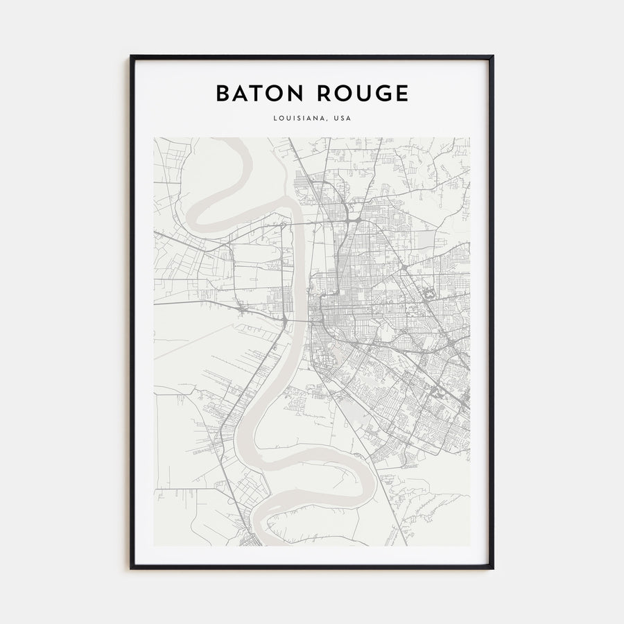 Baton Rouge Map Portrait Poster