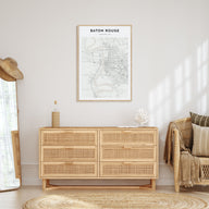 Baton Rouge Map Portrait Poster