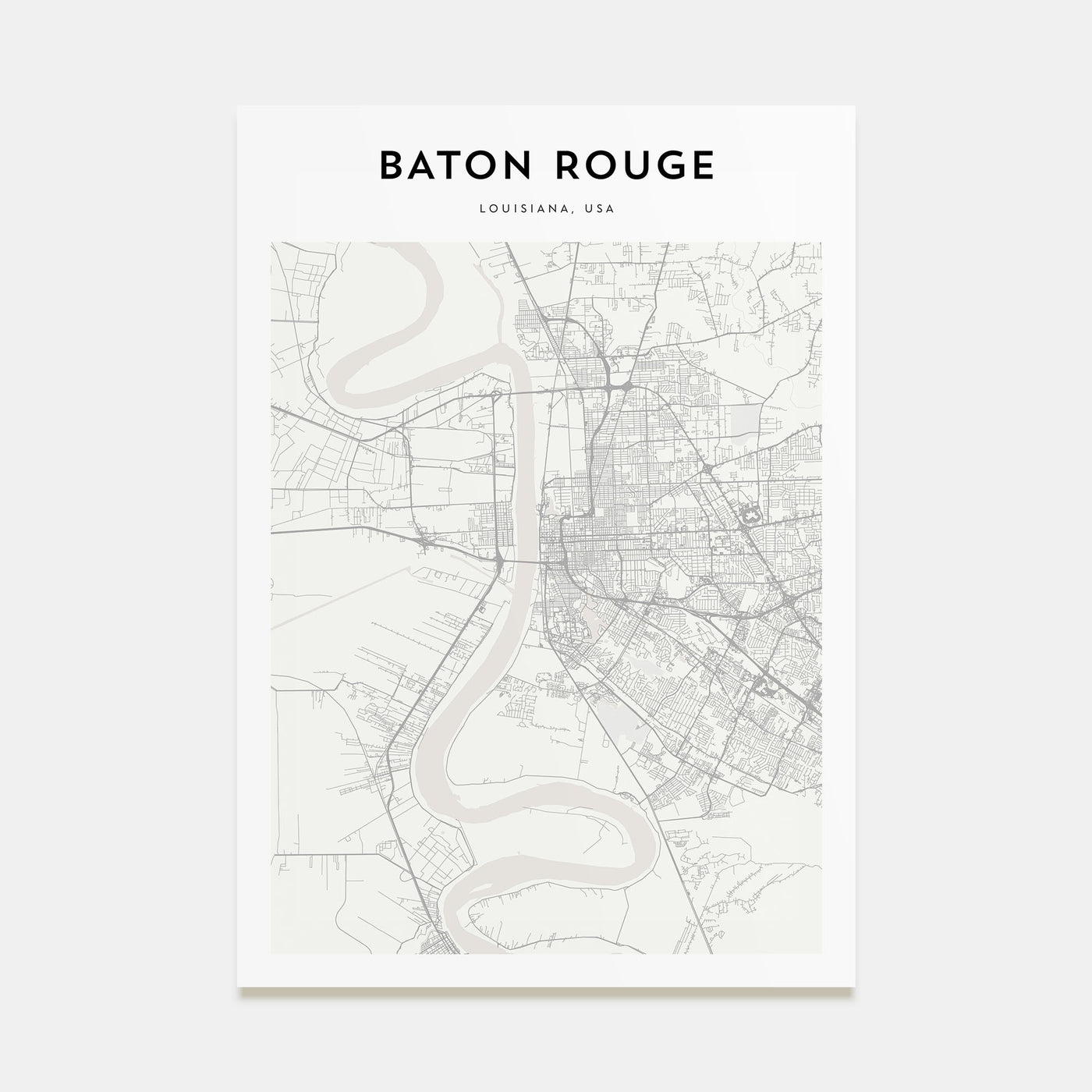 Baton Rouge Map Portrait Poster