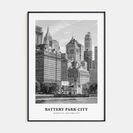 Battery Park City Portrait B&W Poster