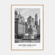 Battery Park City Portrait B&W Poster