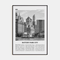 Battery Park City Travel B&W Poster