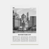 Battery Park City Travel B&W Poster