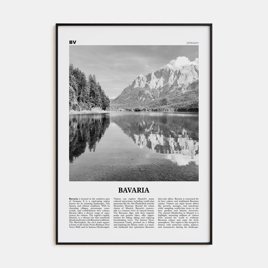 Bavaria Travel B&W Poster