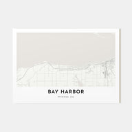 Bay Harbor Map Landscape Poster