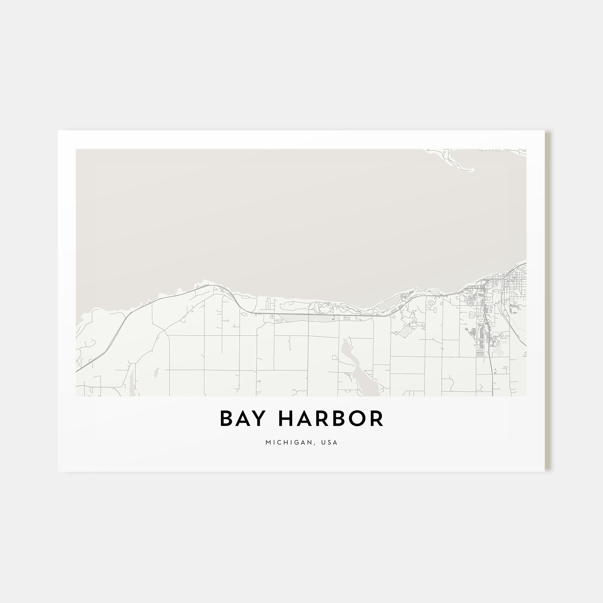 Bay Harbor Map Landscape Poster