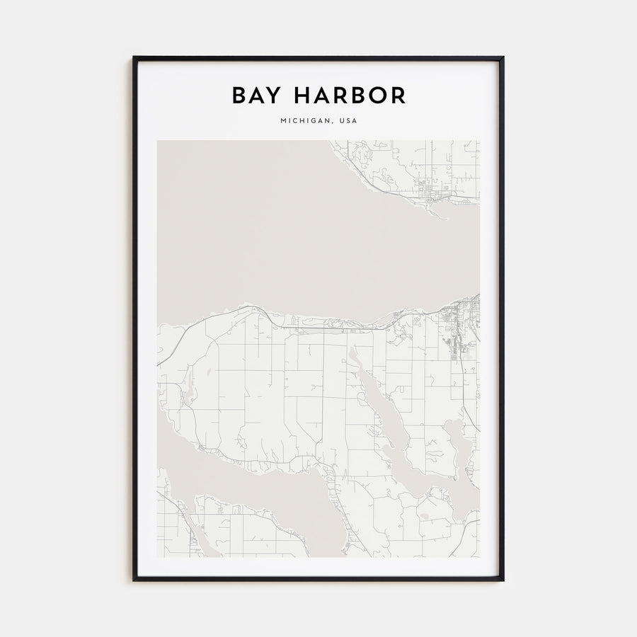 Bay Harbor Map Portrait Poster