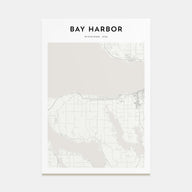 Bay Harbor Map Portrait Poster