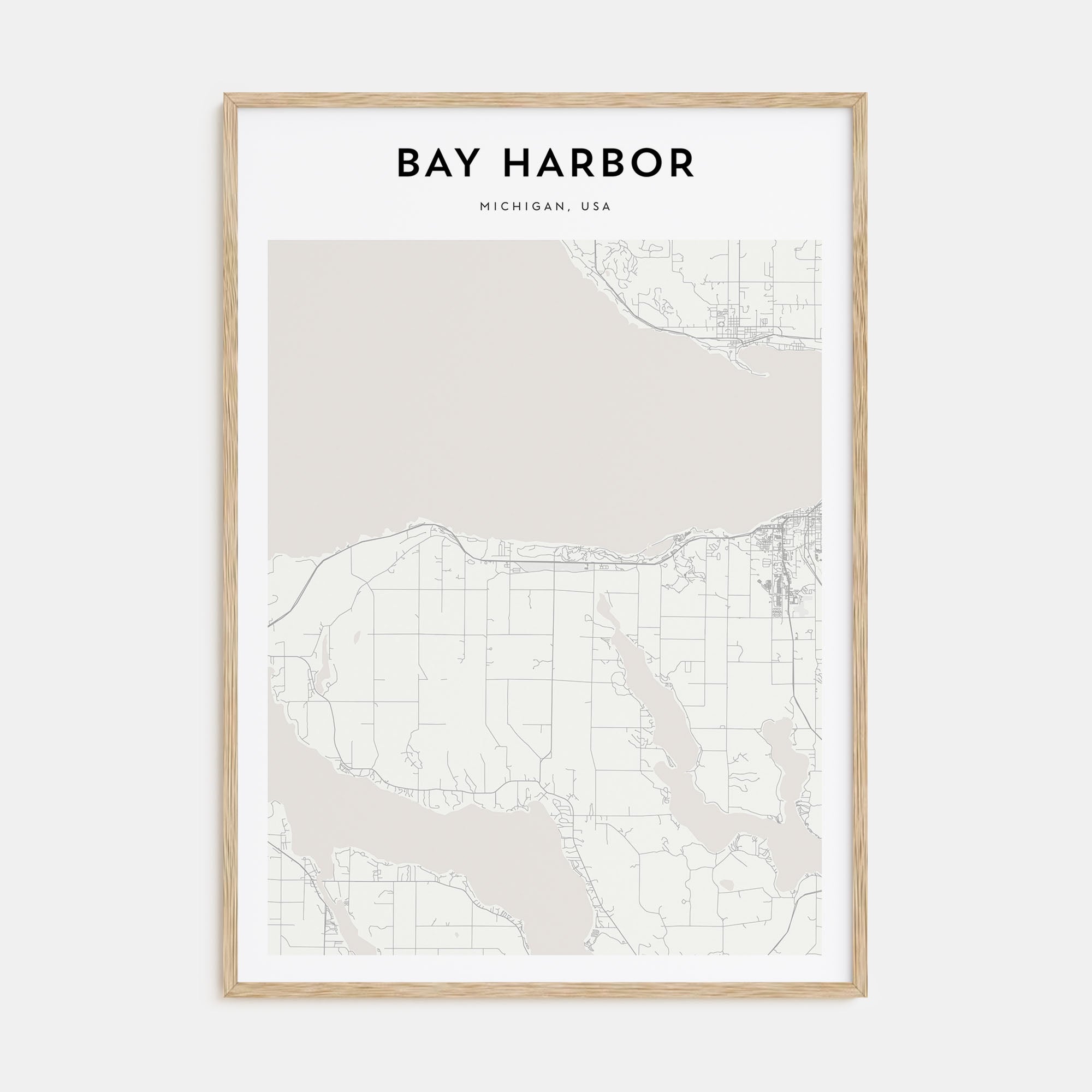 Bay Harbor Map Portrait Poster