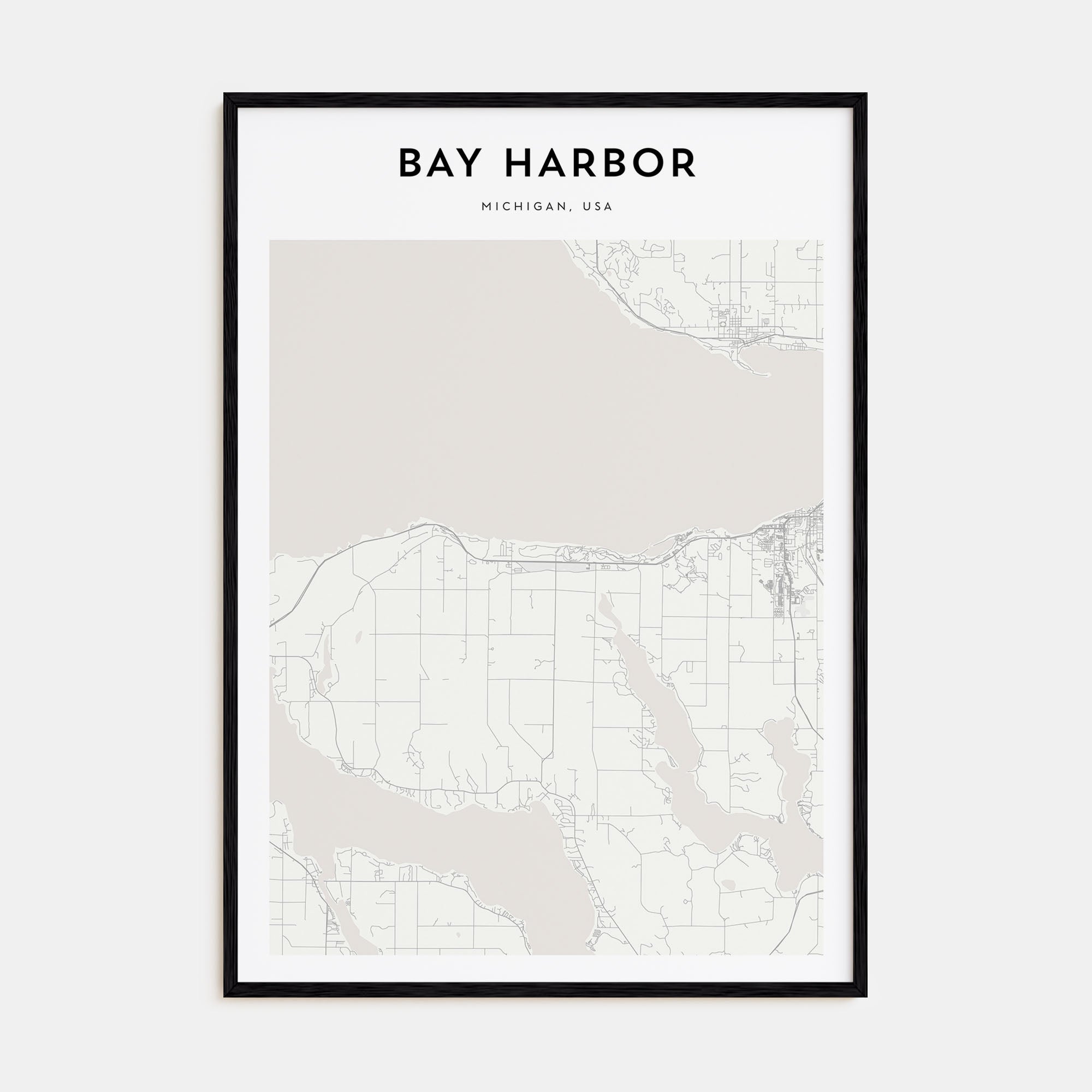 Bay Harbor Map Portrait Poster