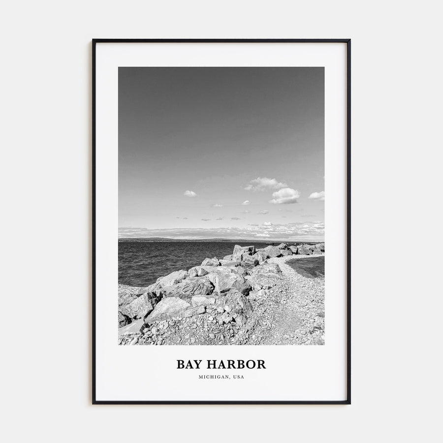 Bay Harbor Portrait B&W Poster