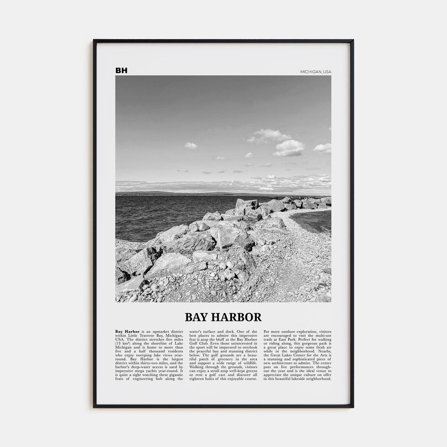 Bay Harbor Travel B&W Poster