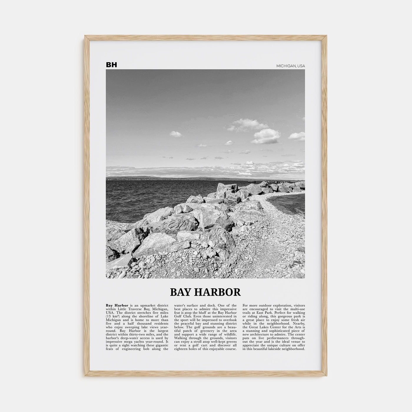 Bay Harbor Travel B&W Poster