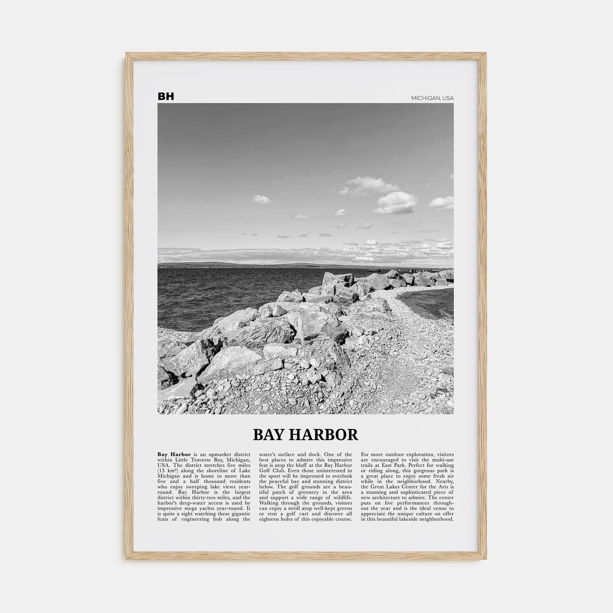 Bay Harbor Travel B&W Poster