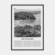 Bay of Islands Travel B&W Poster