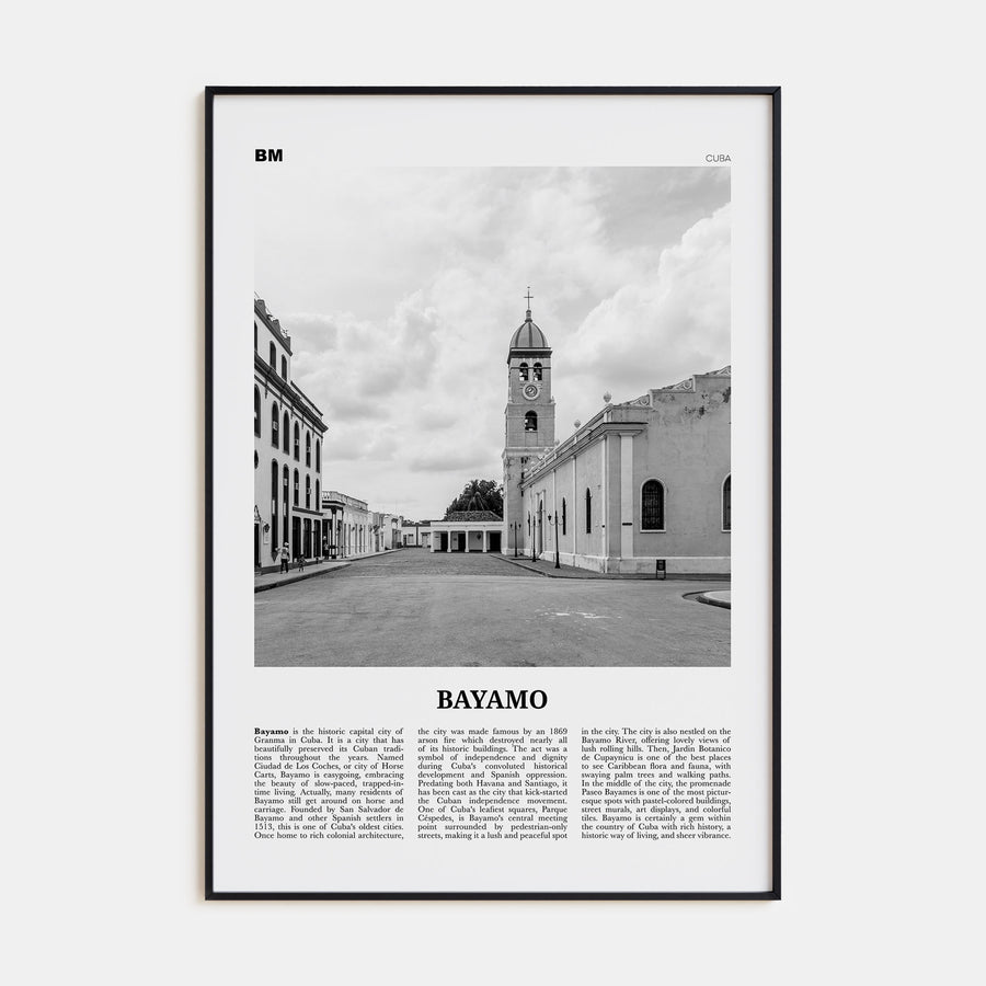 Bayamo Travel B&W Poster