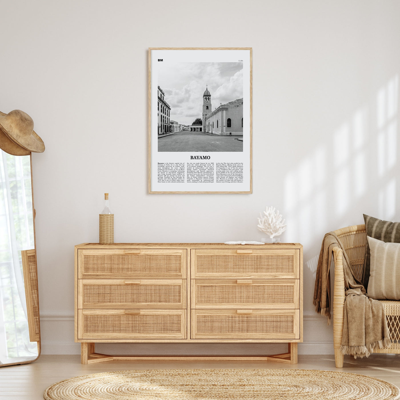 Bayamo Travel B&W Poster