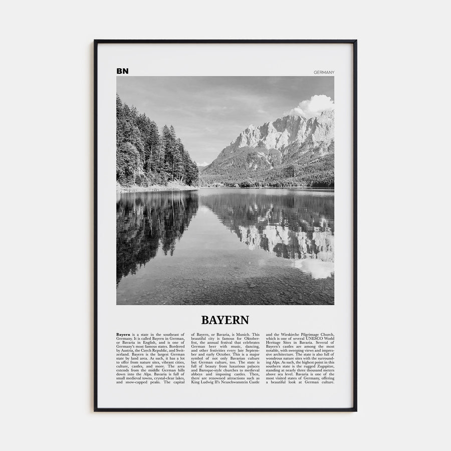 Bayern Travel B&W Poster