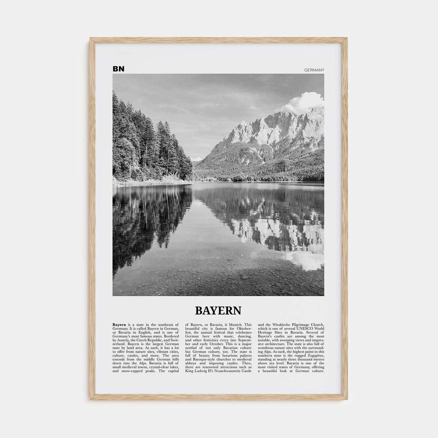 Bayern Travel B&W Poster