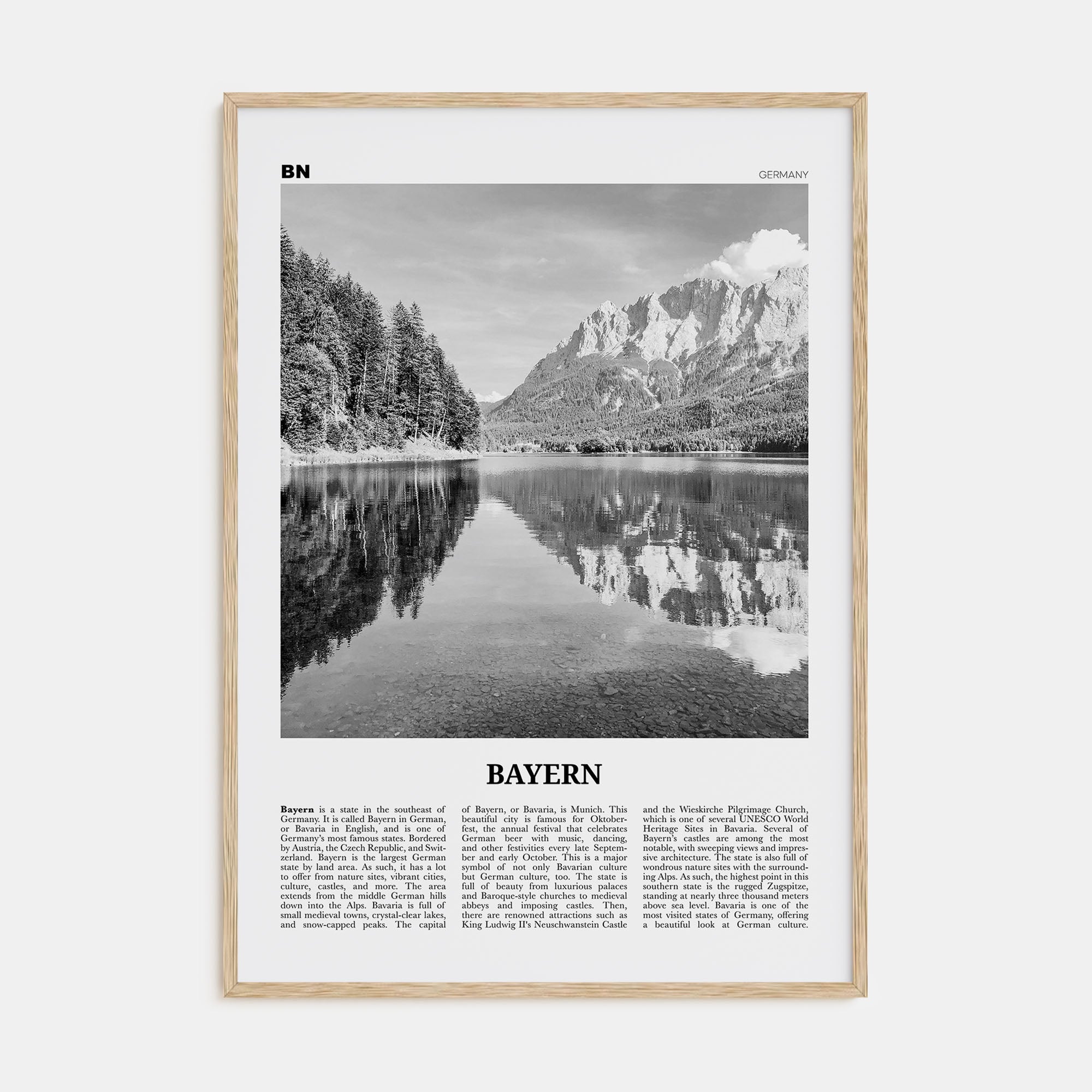 Bayern Travel B&W Poster