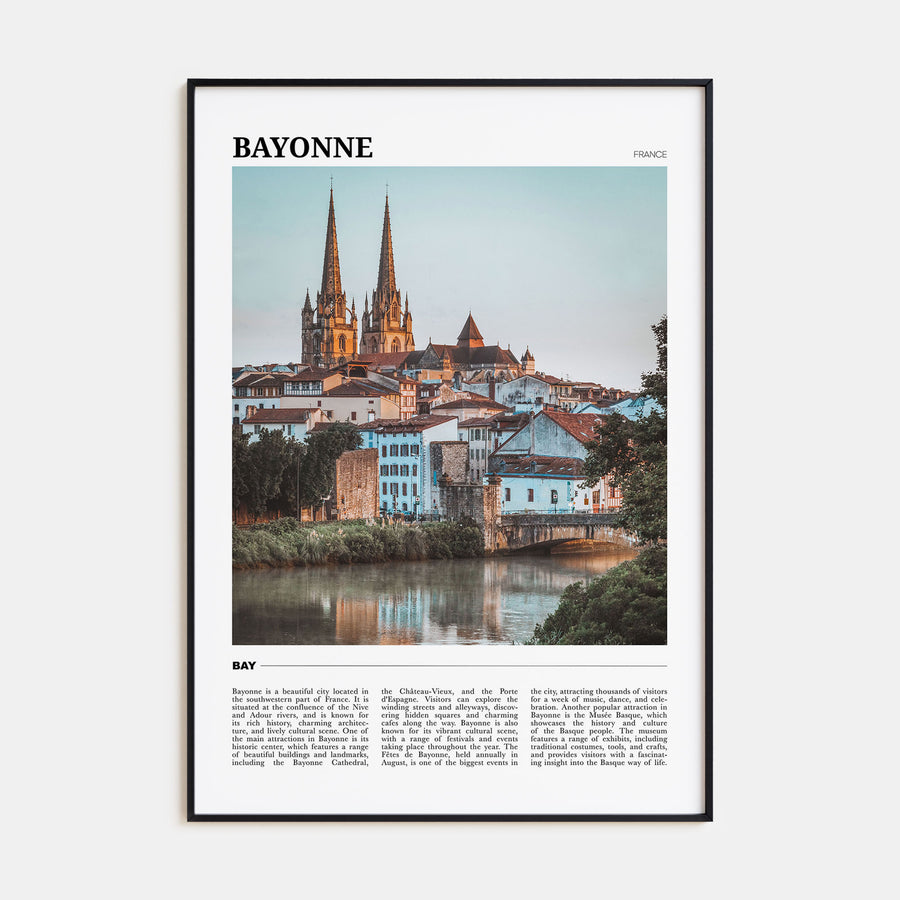 Bayonne, France Travel Color Poster