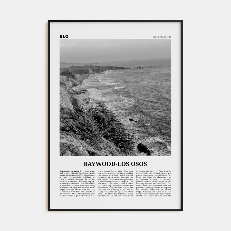 Baywood-Los Osos Travel B&W Poster