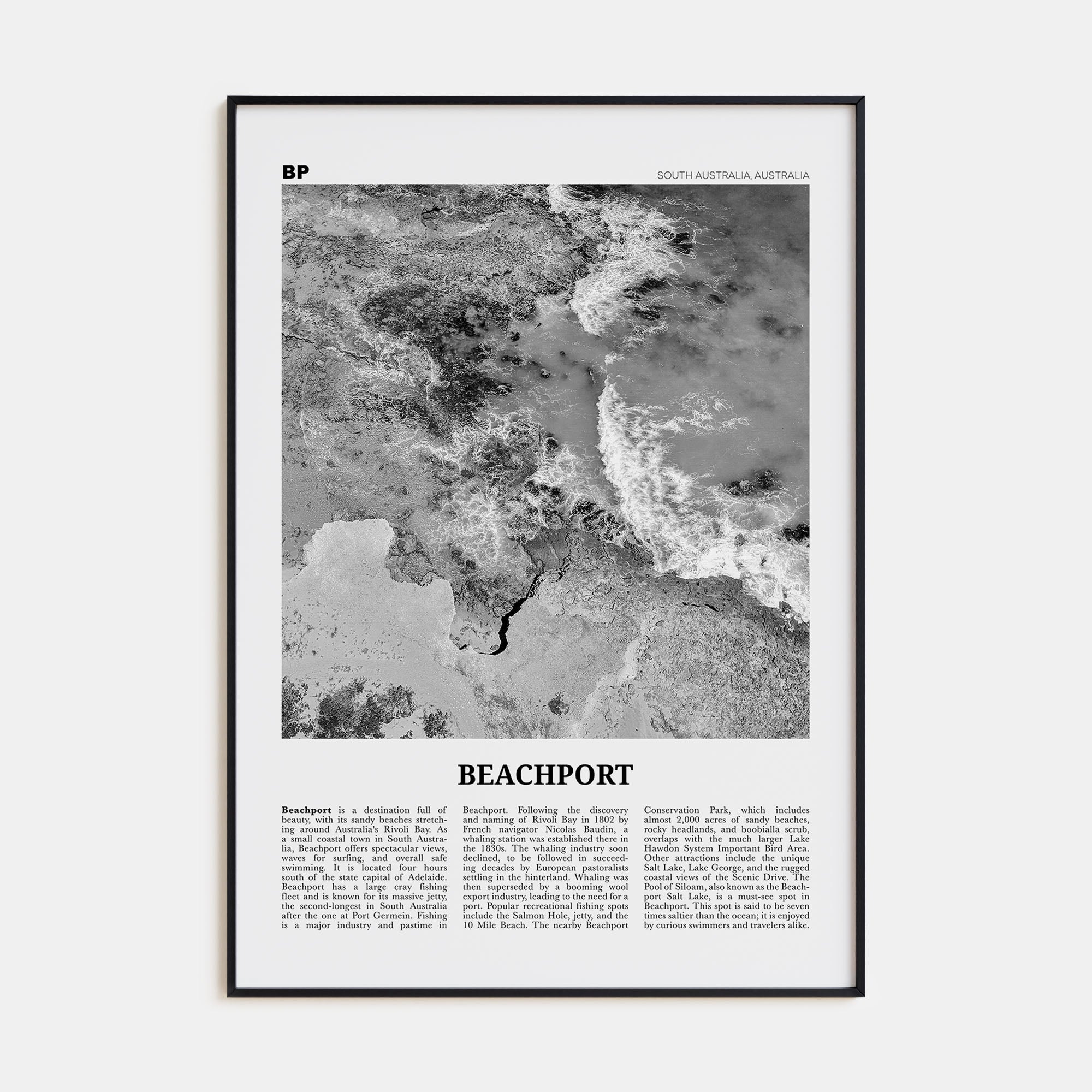 Beachport Travel B&W No 2 Poster