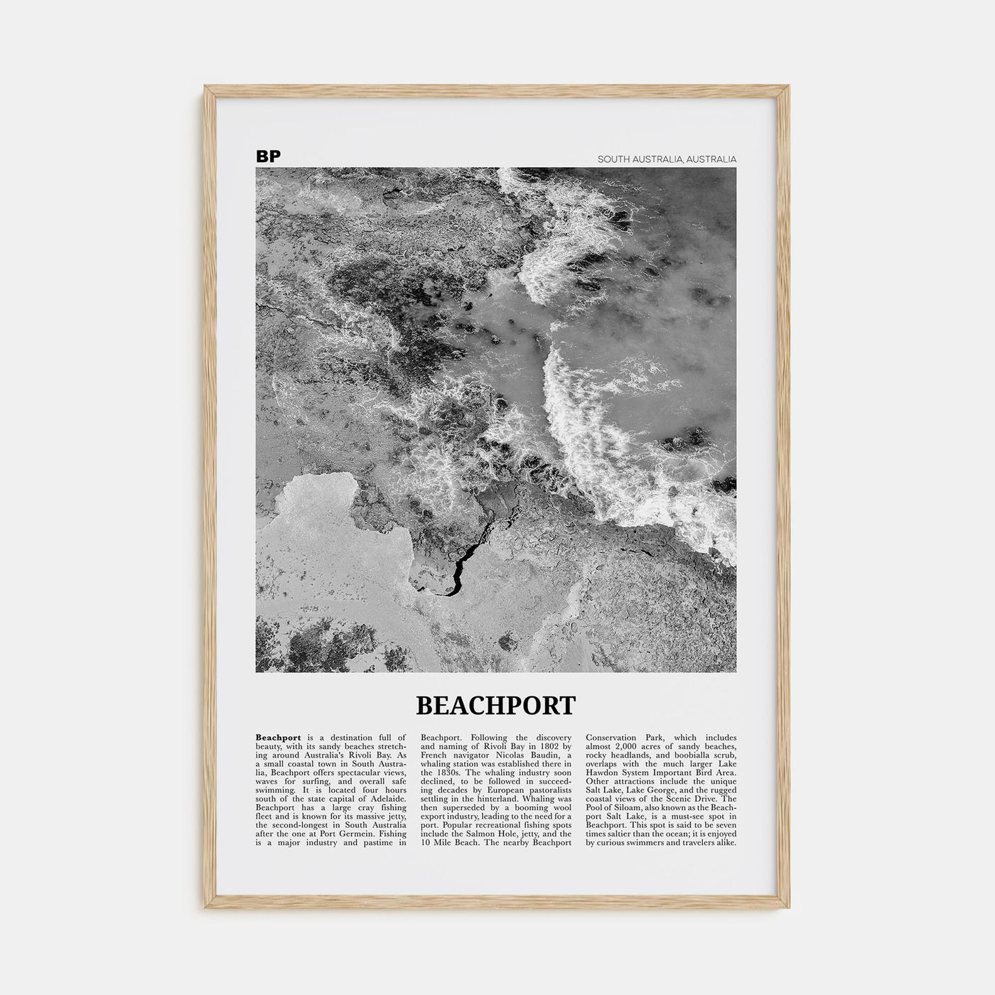 Beachport Travel B&W No 2 Poster