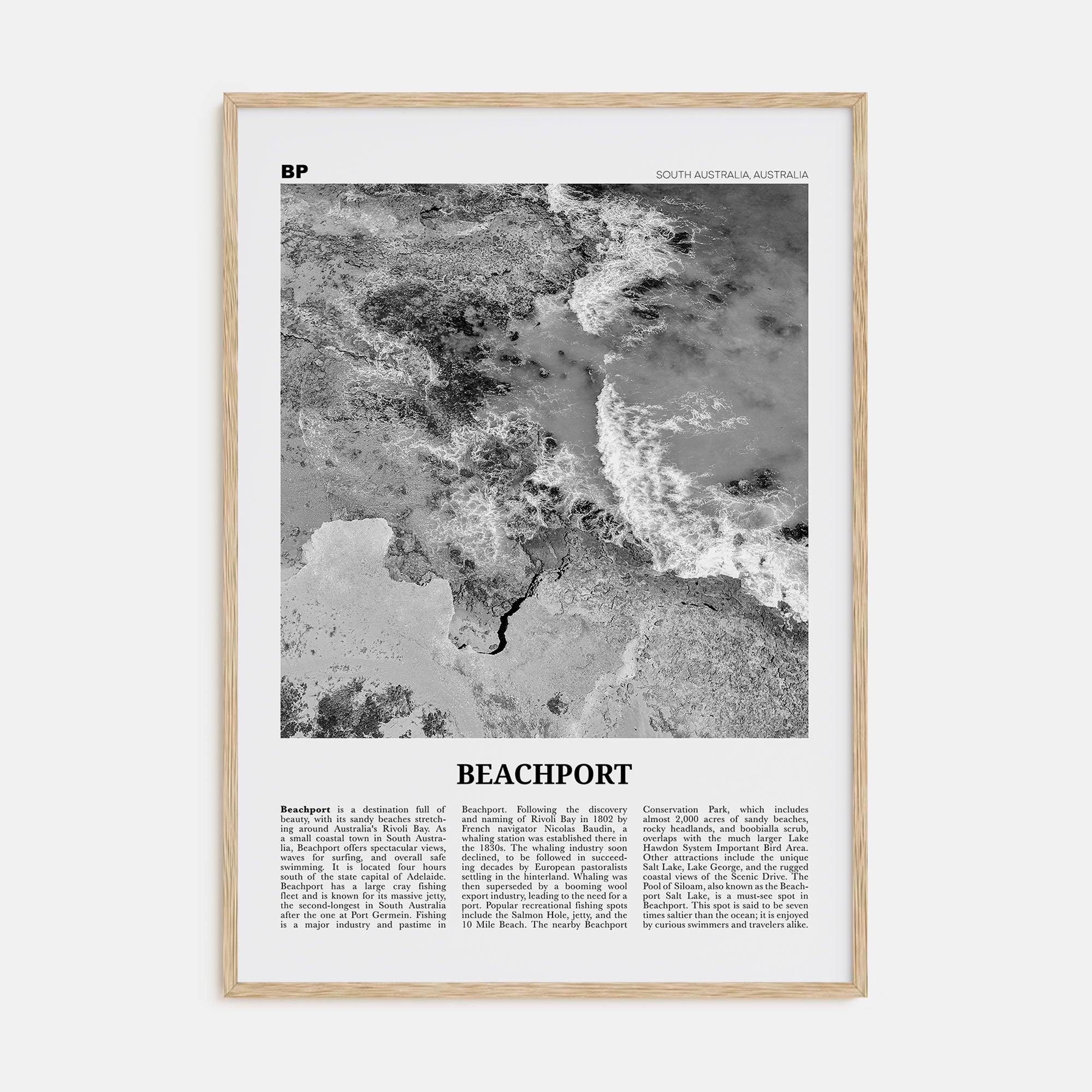 Beachport Travel B&W No 2 Poster