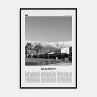 Beaumont, California Travel B&W Poster