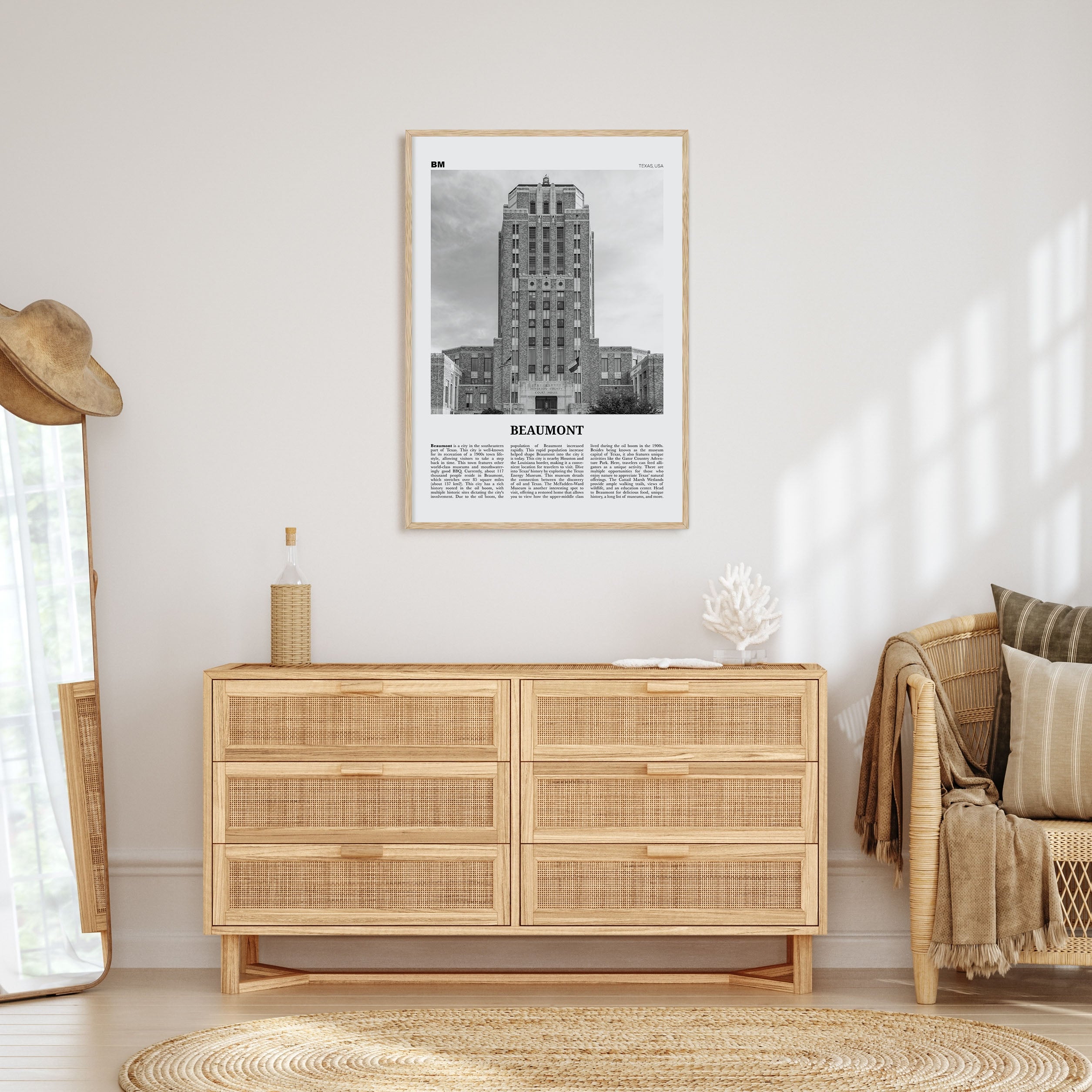 Beaumont, Texas Travel B&W Poster