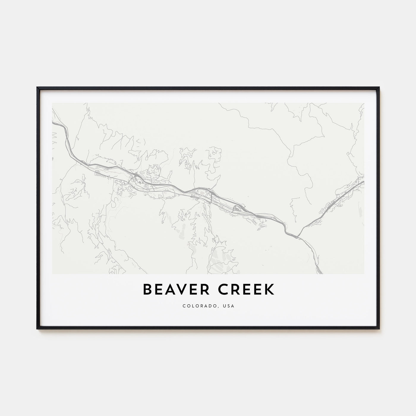 Beaver Creek Map Landscape Poster