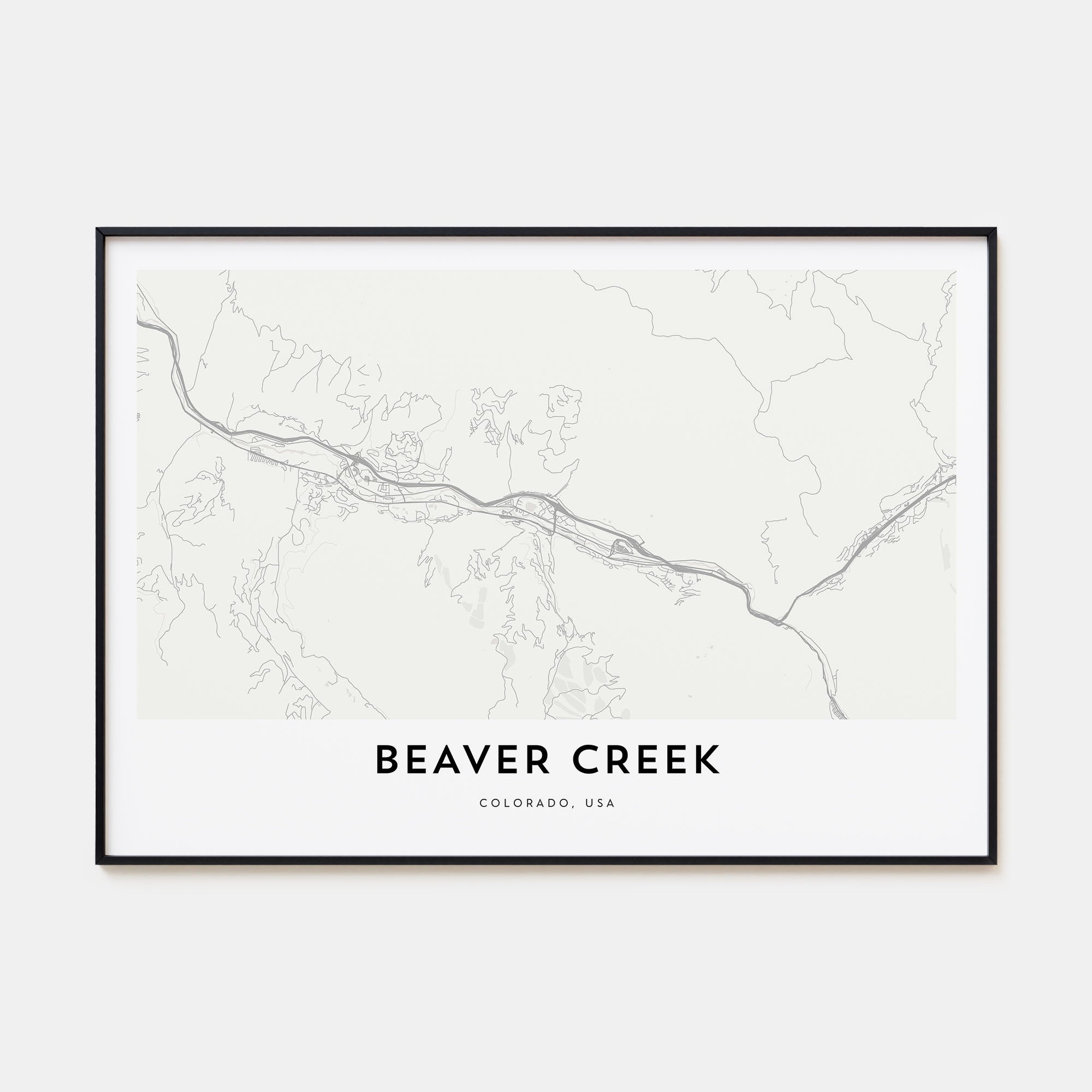 Beaver Creek Map Landscape Poster