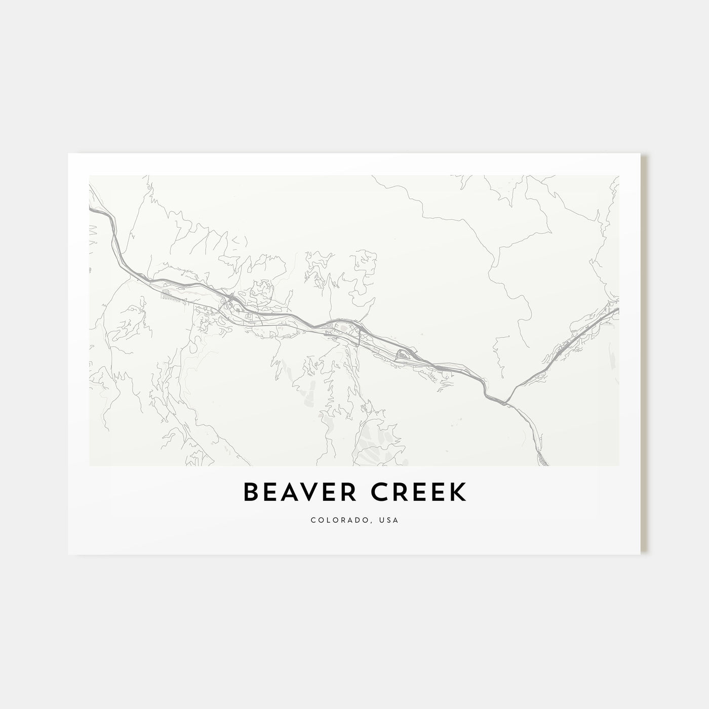 Beaver Creek Map Landscape Poster