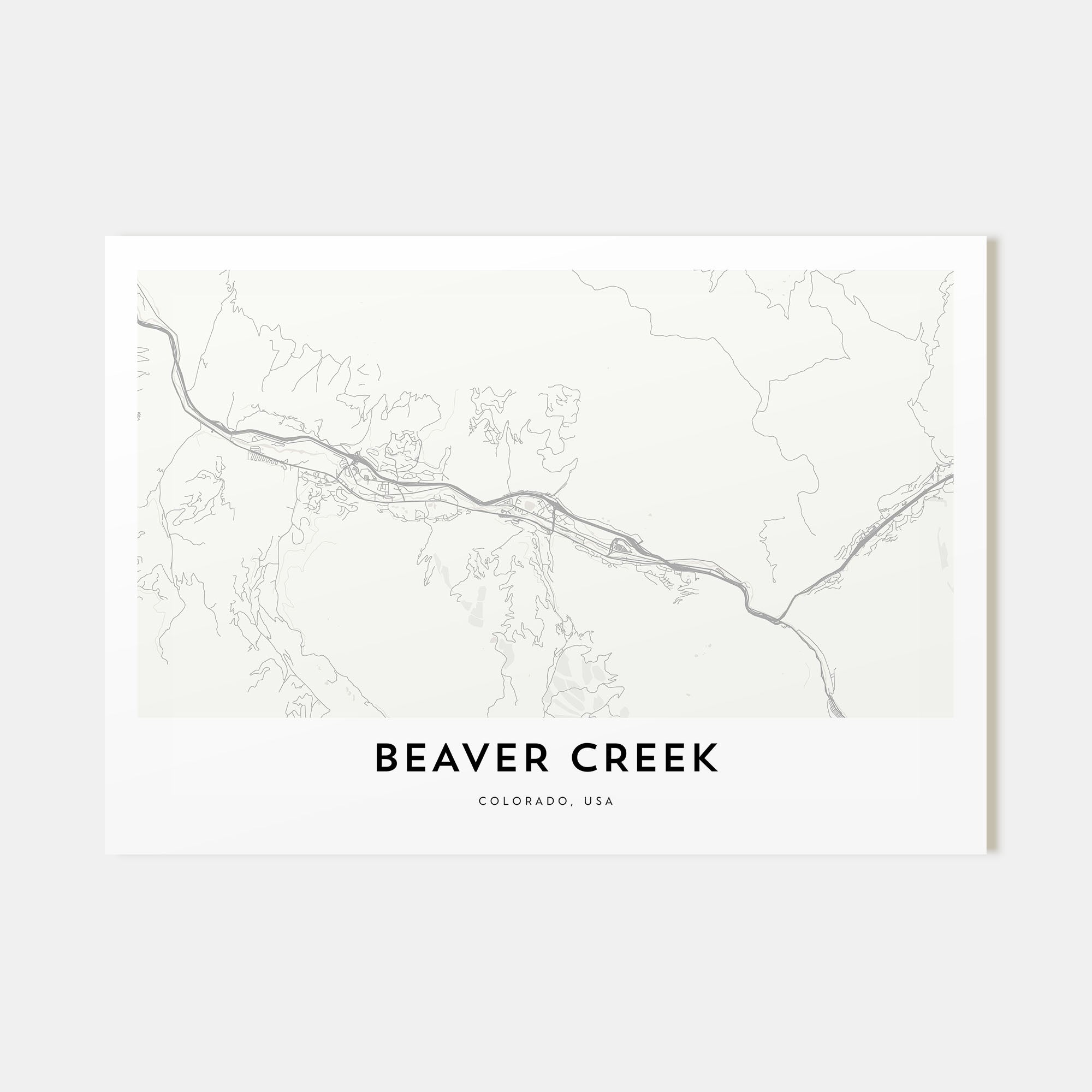 Beaver Creek Map Landscape Poster