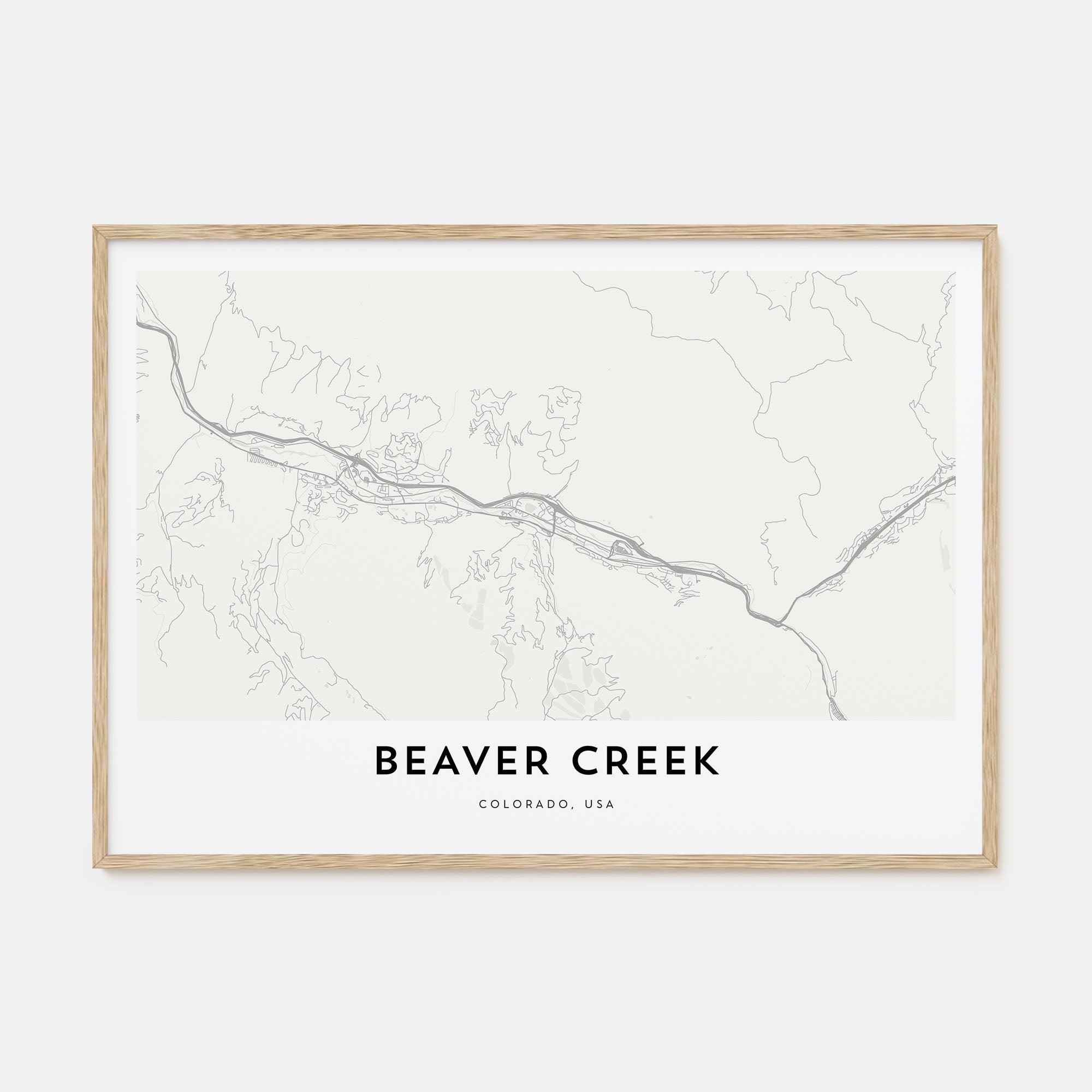 Beaver Creek Map Landscape Poster