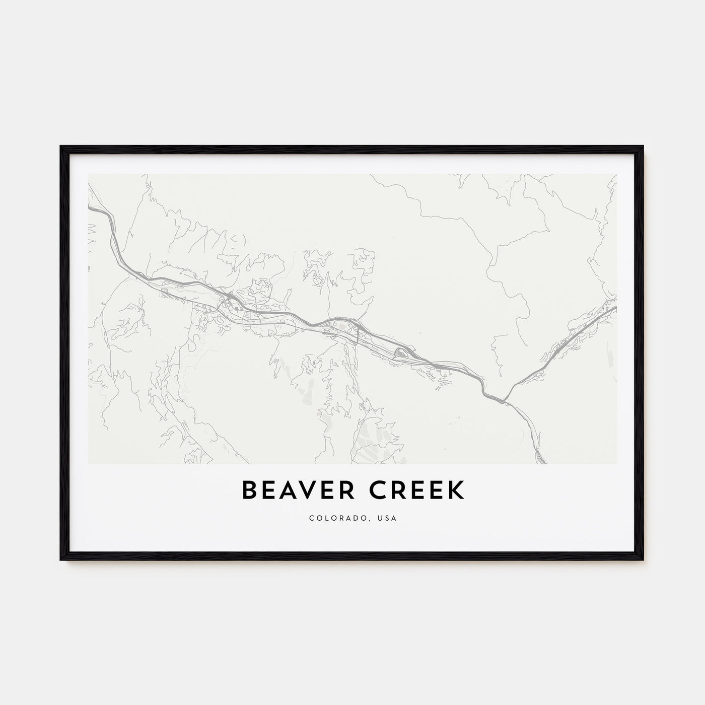 Beaver Creek Map Landscape Poster