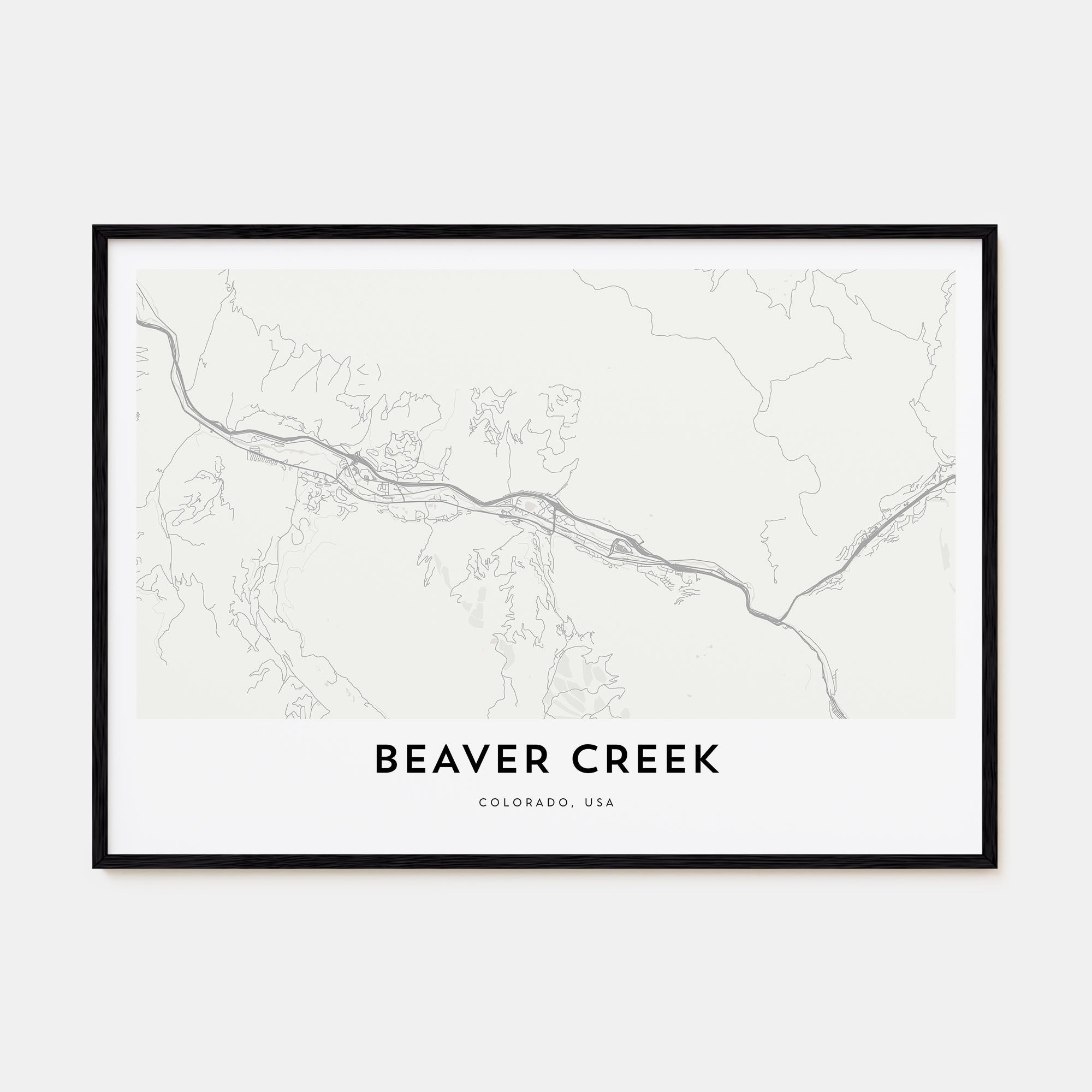 Beaver Creek Map Landscape Poster