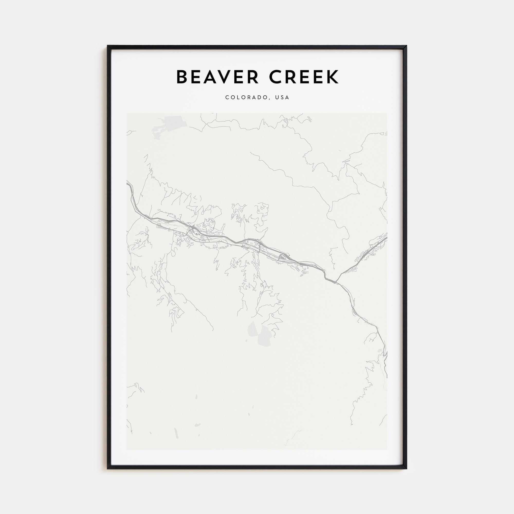 Beaver Creek Map Portrait Poster