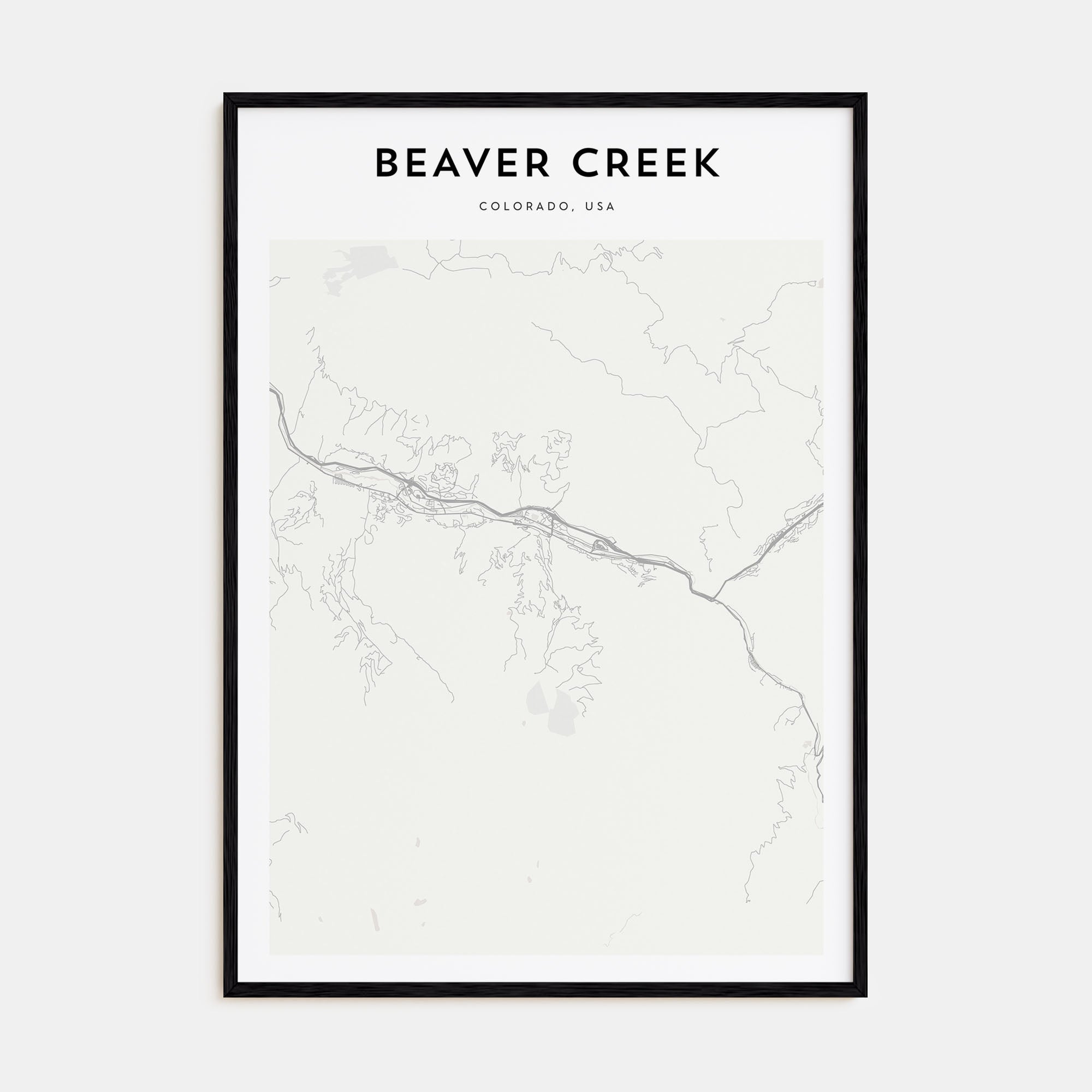 Beaver Creek Map Portrait Poster