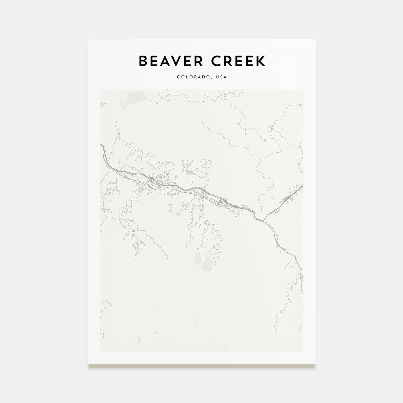 Beaver Creek Map Portrait Poster