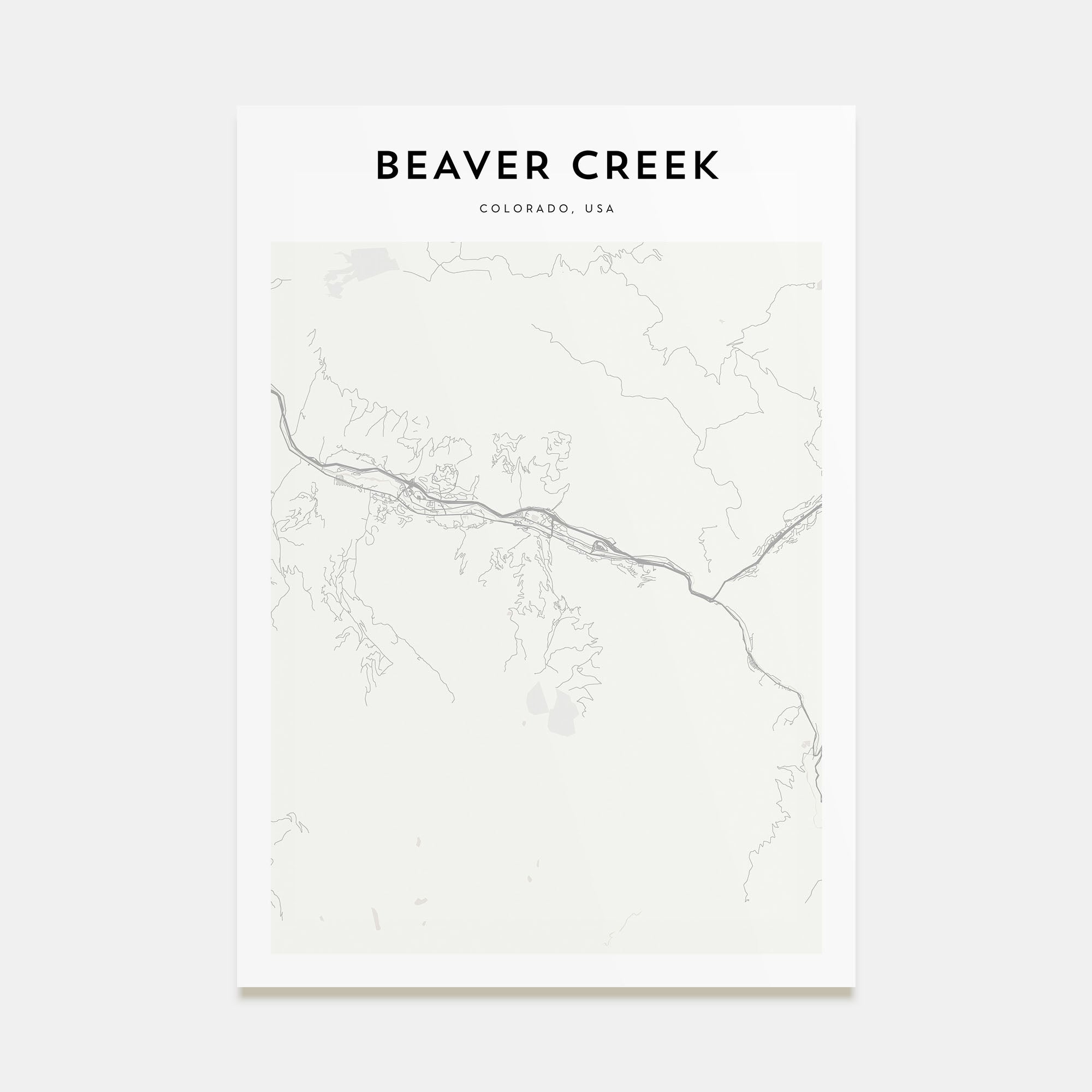 Beaver Creek Map Portrait Poster