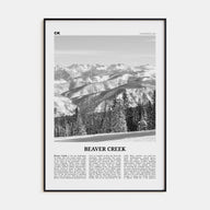Beaver Creek Travel B&W Poster