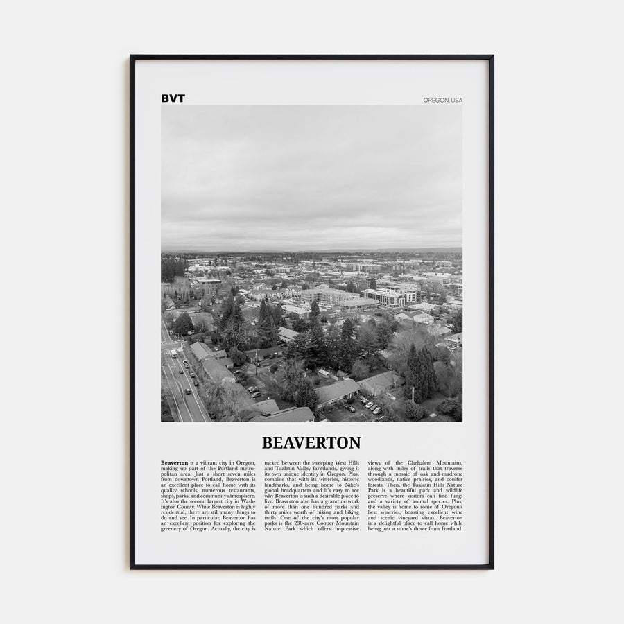 Beaverton Travel B&W Poster