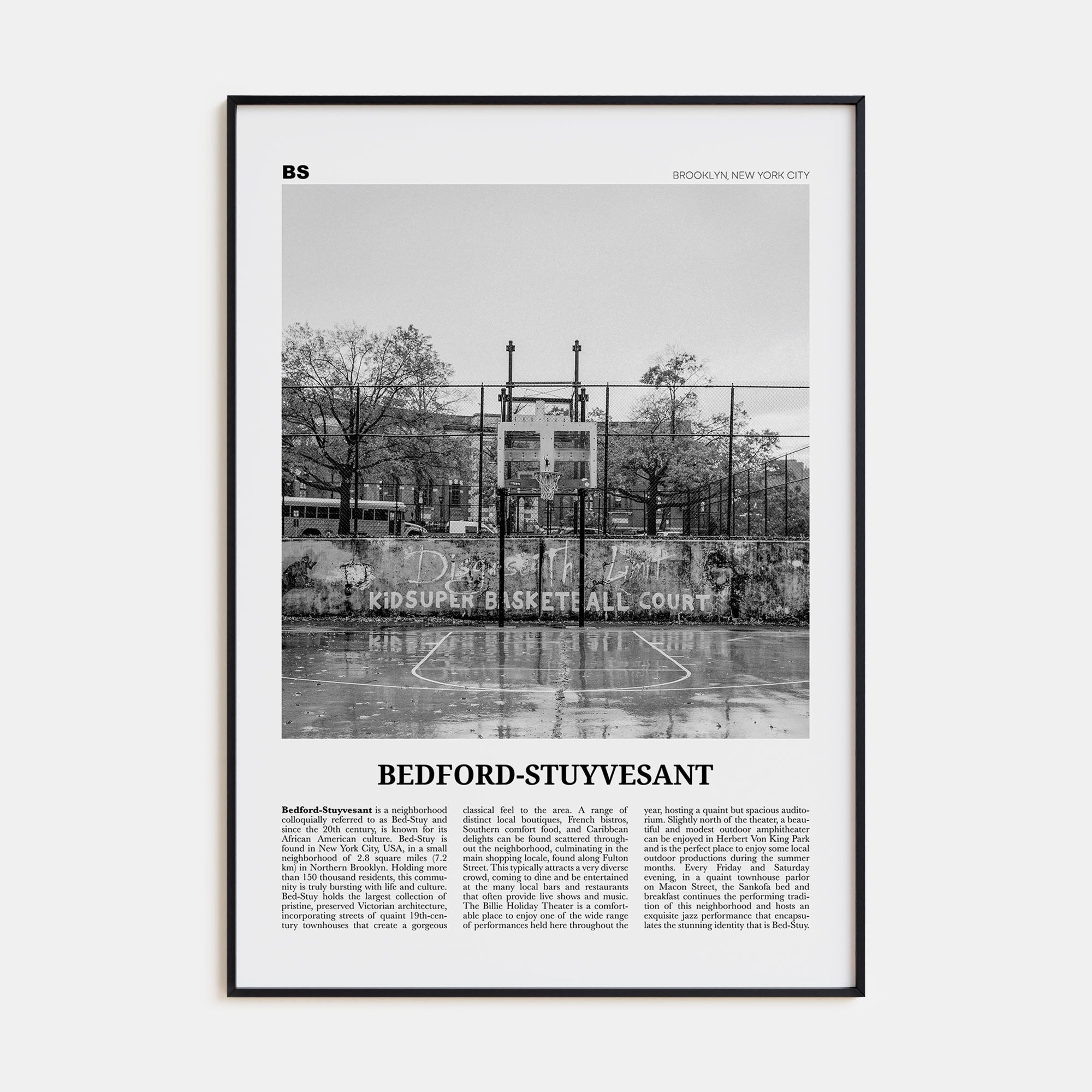 Bedford-Stuyvesant Travel B&W Poster