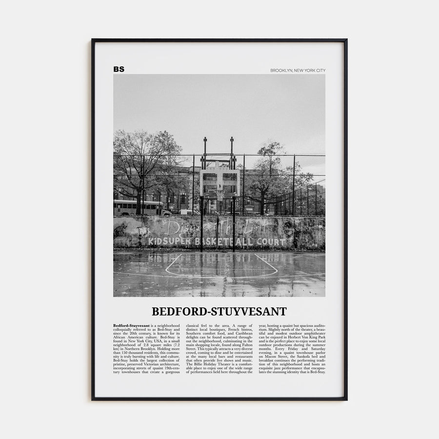 Bedford-Stuyvesant Travel B&W Poster